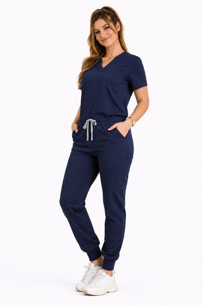 Conjunto uniforme azul marino (tipo jogger) unisex