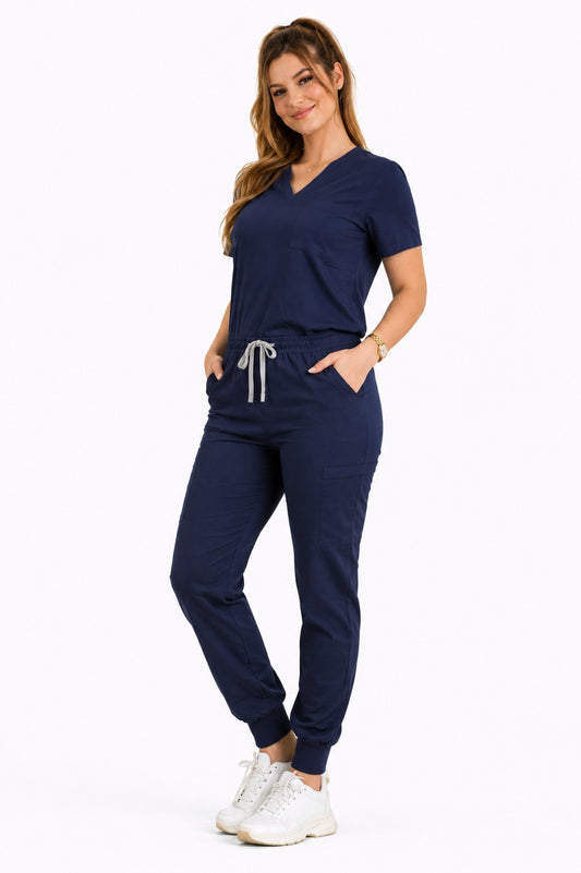 Conjunto uniforme azul marino (tipo jogger) unisex