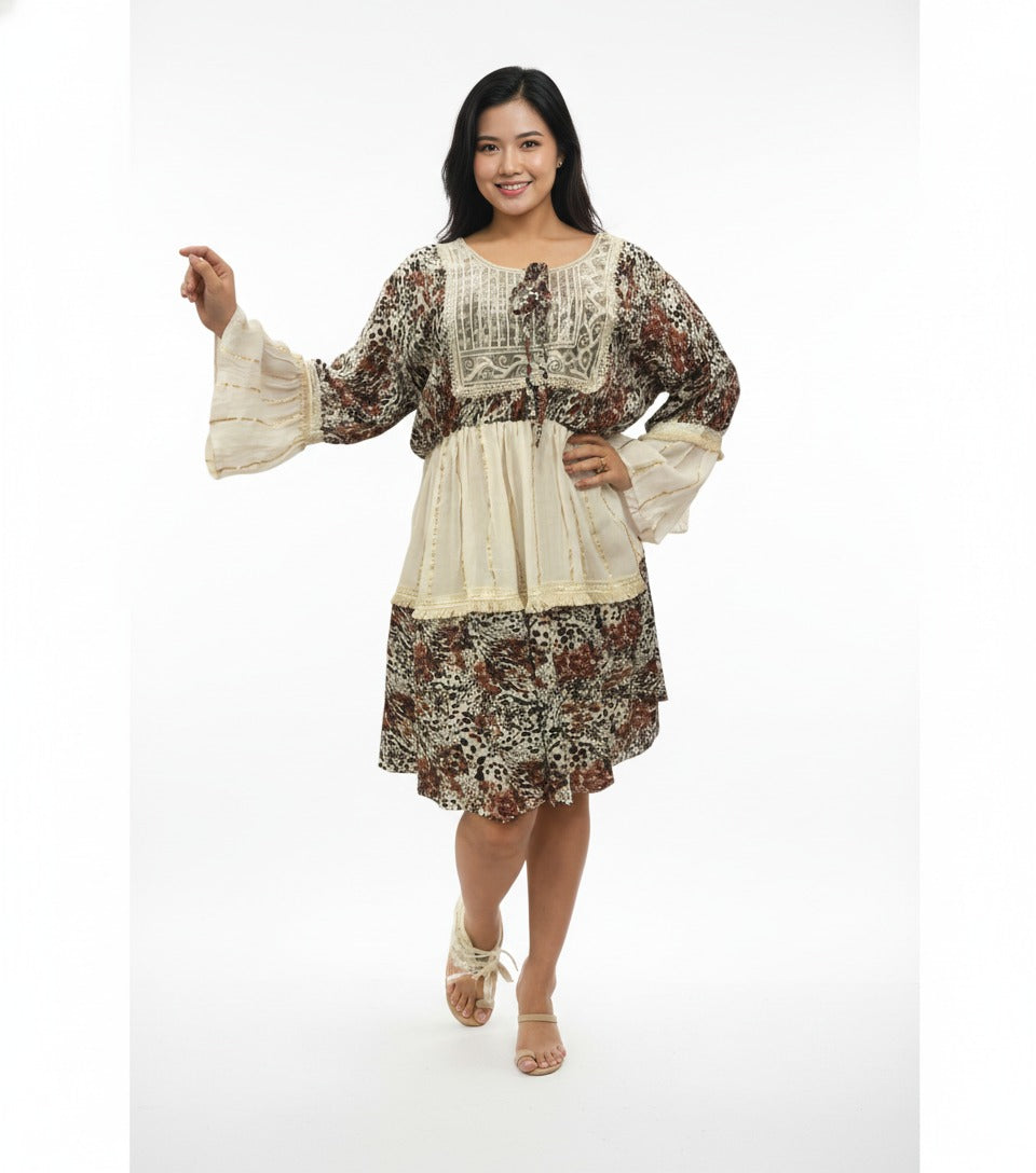 Vestido con Tejidos.