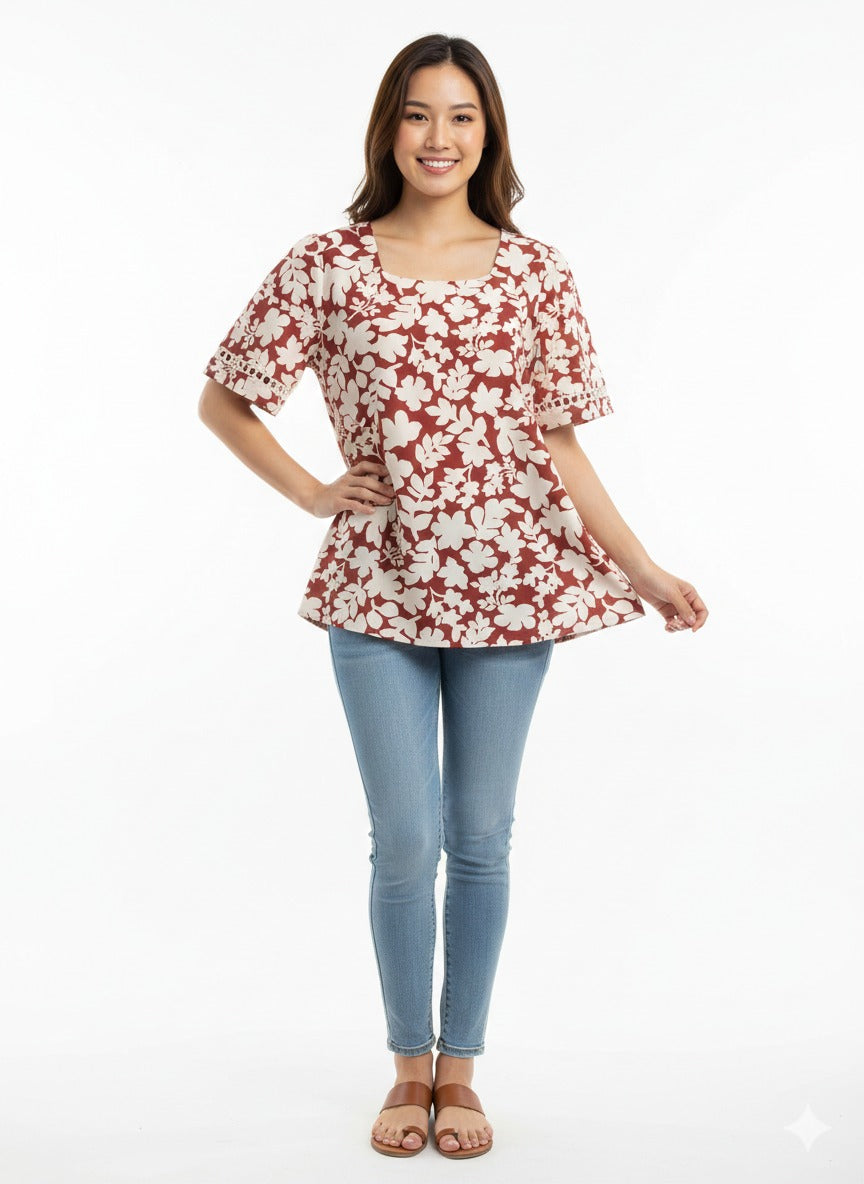 Blusa Floral Talla Plus