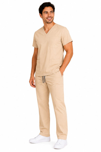 Conjunto uniforme beige (bota recta) unisex