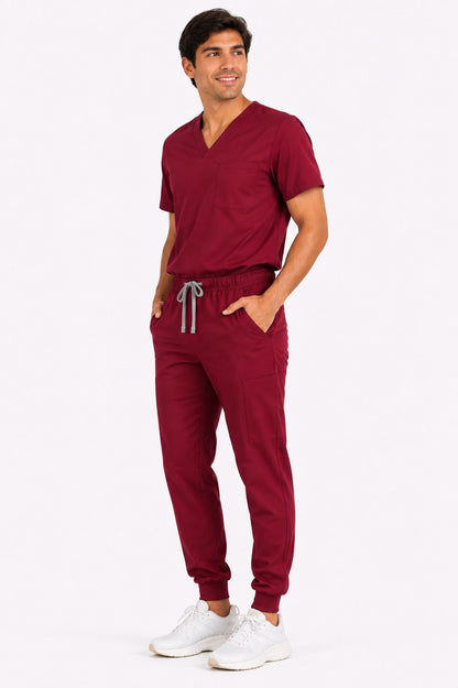 Conjunto uniforme vinotinto (tipo jogger) unisex