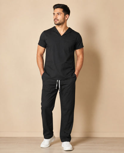 Conjunto uniforme negro (bota recta) unisex