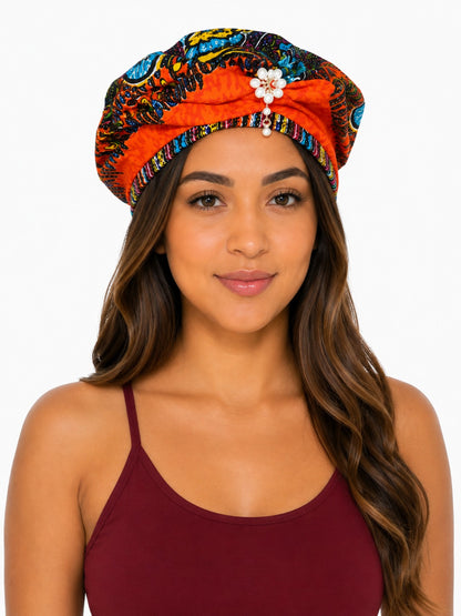 Turbante de Adulto Naranja Afrocaribeño