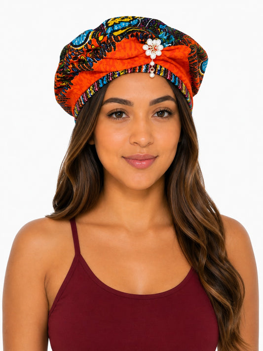 Turbante de Adulto Naranja Afrocaribeño