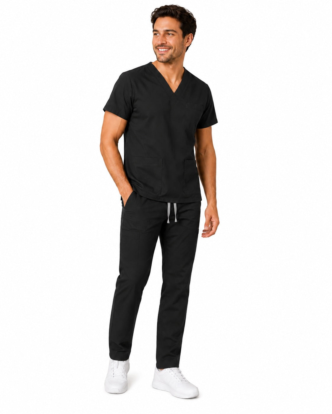 Conjunto uniforme negro (bota recta) unisex