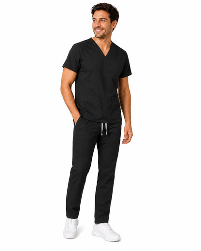 Conjunto uniforme negro (bota recta) unisex