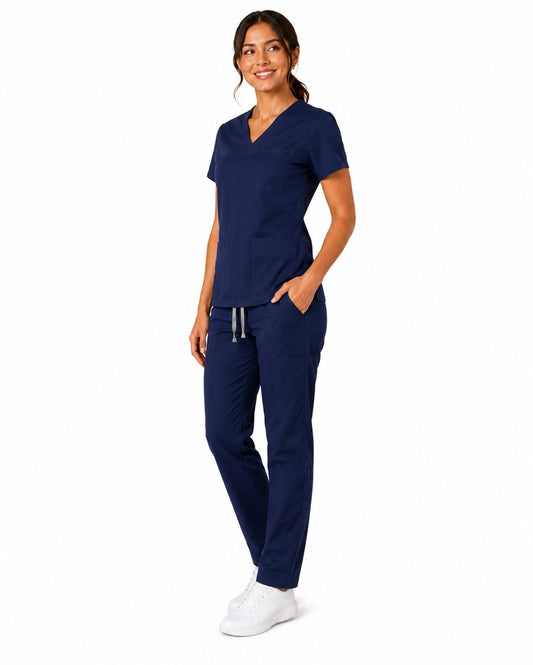 Conjunto uniforme azul marino (bota recta) unisex