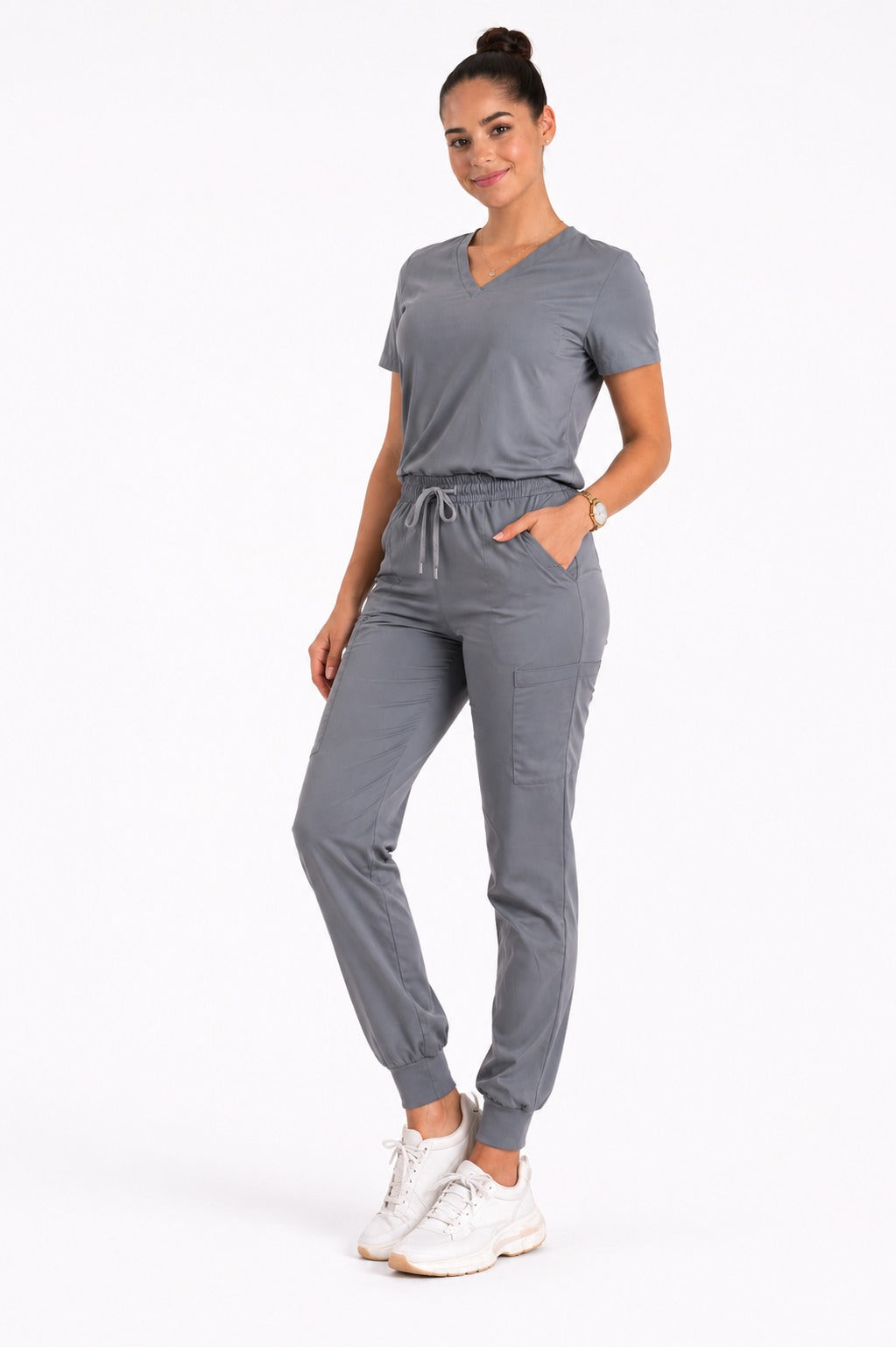 Conjunto uniforme gris (tipo jogger) unisex