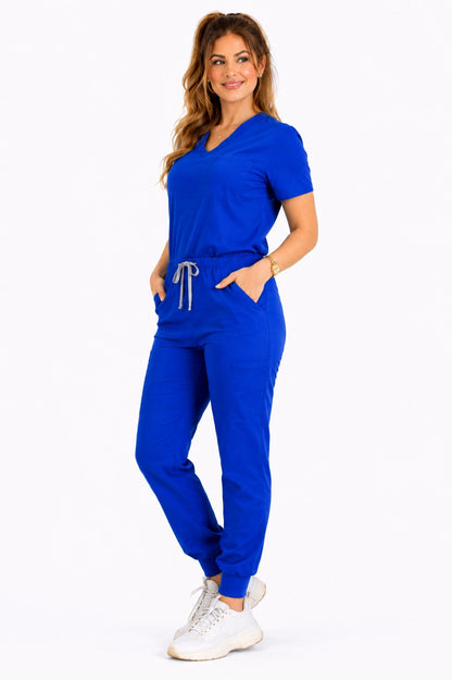 Conjunto uniforme azul rey (tipo jogger) unisex