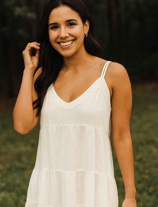 Vestido Blanco Corto de Dama