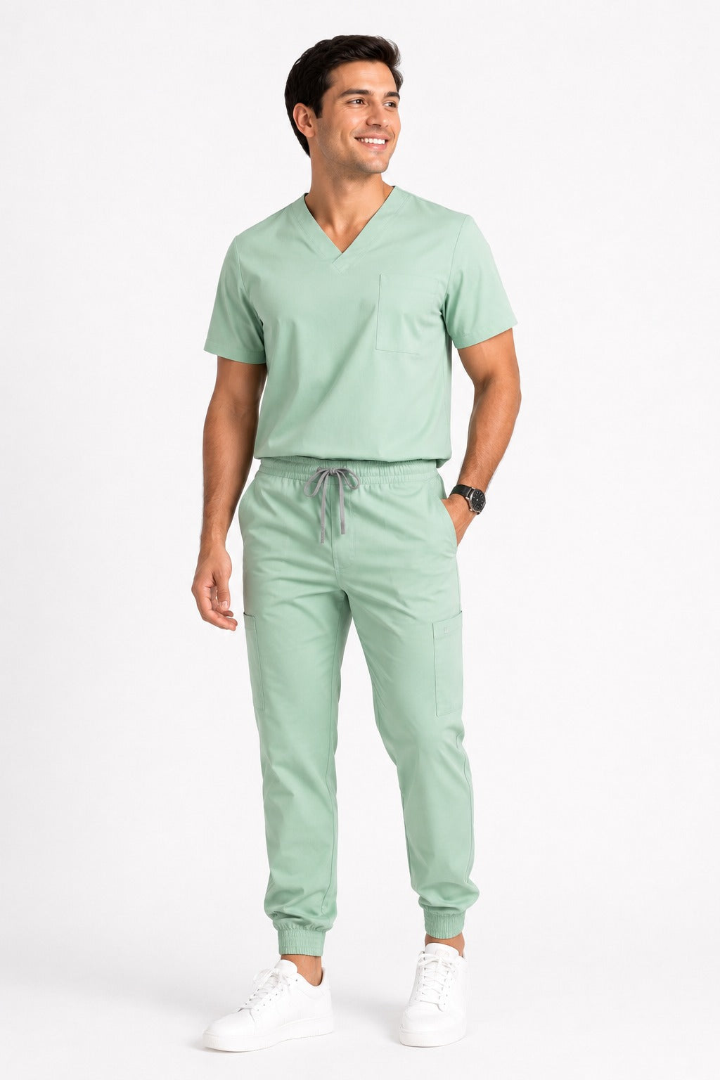 Conjunto uniforme verde menta (tipo jogger) unisex