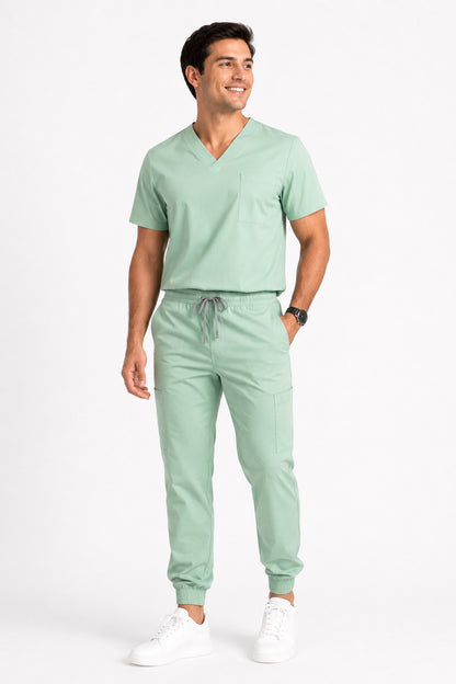 Conjunto uniforme verde menta (tipo jogger) unisex