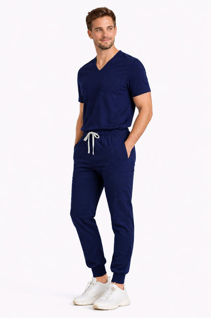 Conjunto uniforme azul marino (tipo jogger) unisex