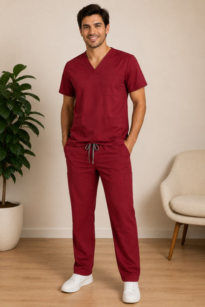 Conjunto uniforme vinotinto (bota recta) unisex