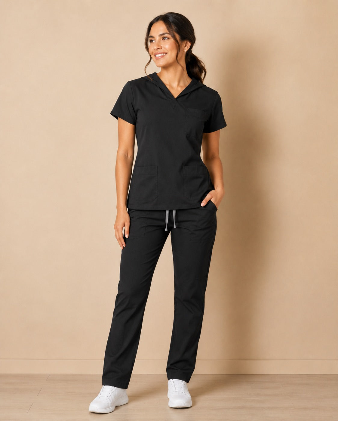 Conjunto uniforme negro (bota recta) unisex
